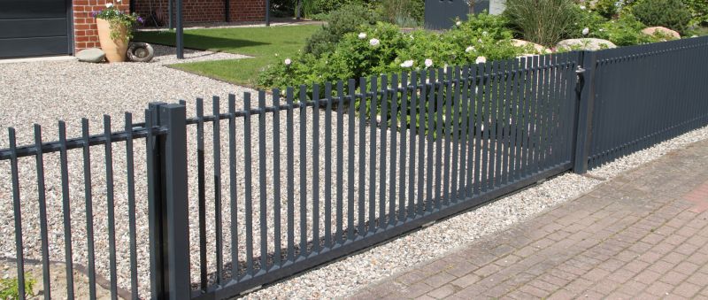 Black Metal Fence Installation